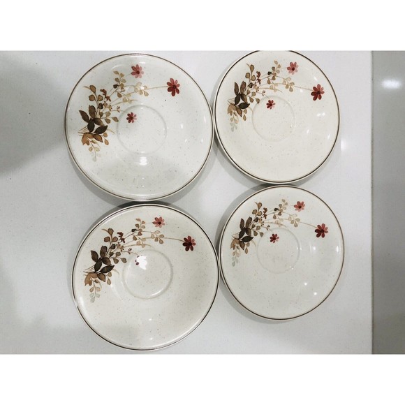 NORITAKE VERSATONE OUTLOOK CHINA B305W10 4 TEA CUPS & SAUCERS - Picture 7 of 16